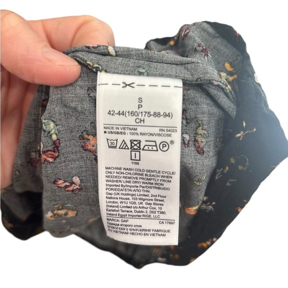 Gap Floral Trapeze Dress Long Sleeve Boho Hippie Flowy Fall Tiered Small - Picture 5 of 9